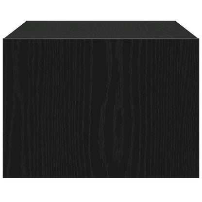 TV-Møbel Svart EikTV-benk med LED-lys 75x35,5x25 cm