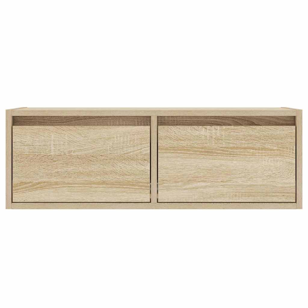 TV-Møbel Sonoma Eik Tv-benk med LED-lys 75x35,5x25 cm