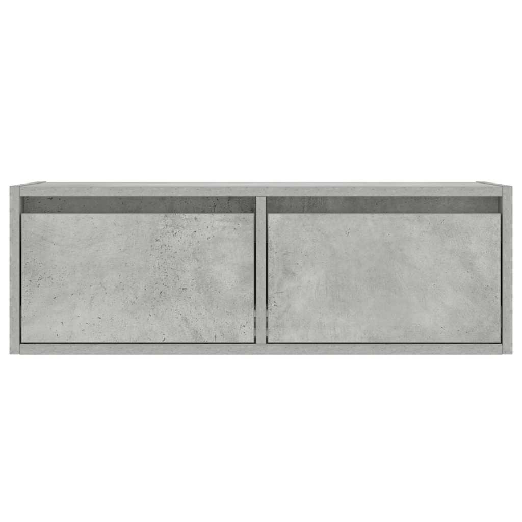 TV-Møbel Betonggrå Tv-benk med LED-lys 75x35,5x25 cm