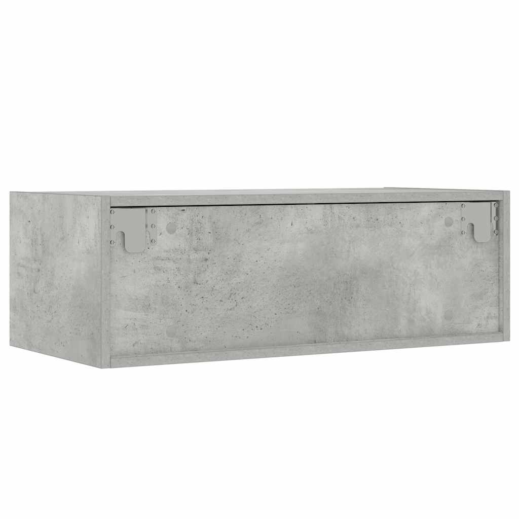 TV-Møbel Betonggrå Tv-benk med LED-lys 75x35,5x25 cm