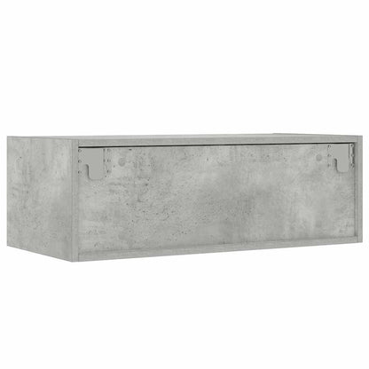 TV-Møbel Betonggrå Tv-benk med LED-lys 75x35,5x25 cm