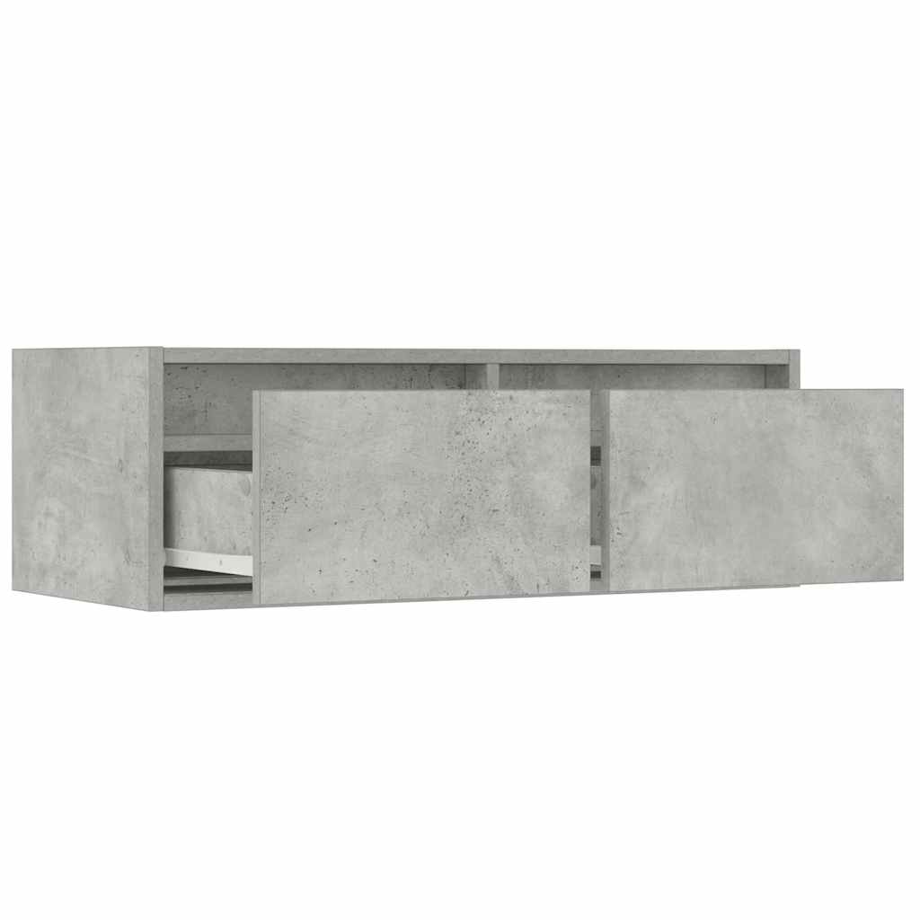 TV-Møbel Betonggrå Tv-benk med LED-lys 75x35,5x25 cm