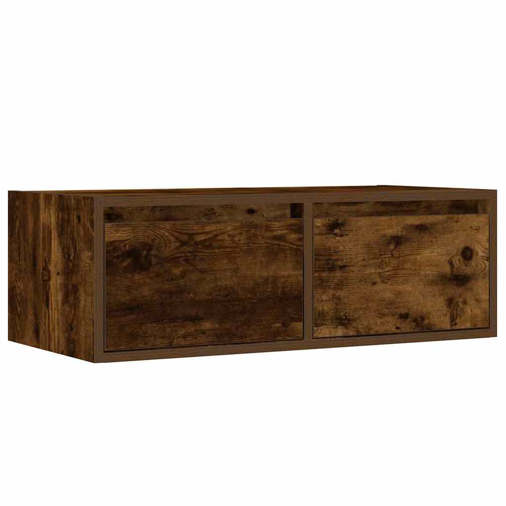 TV-Møbel Røkt EikTV-benk med LED-lys 75x35,5x25 cm