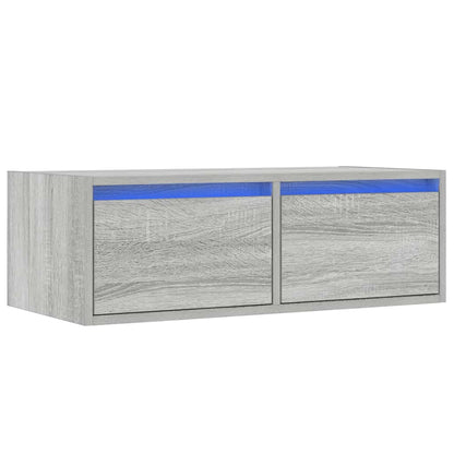TV-Møbel Sonoma Grå TV-benk med LED-lys 75x35,5x25 cm