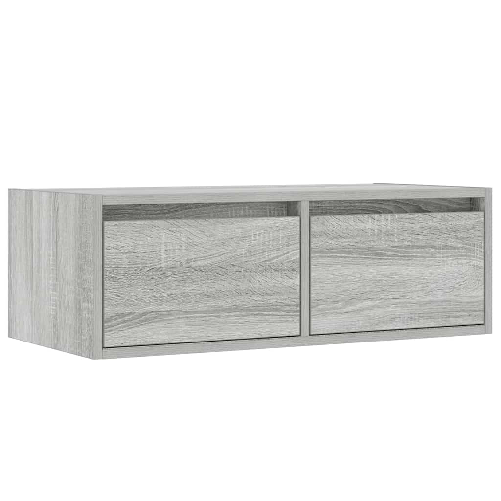 TV-Møbel Sonoma Grå TV-benk med LED-lys 75x35,5x25 cm
