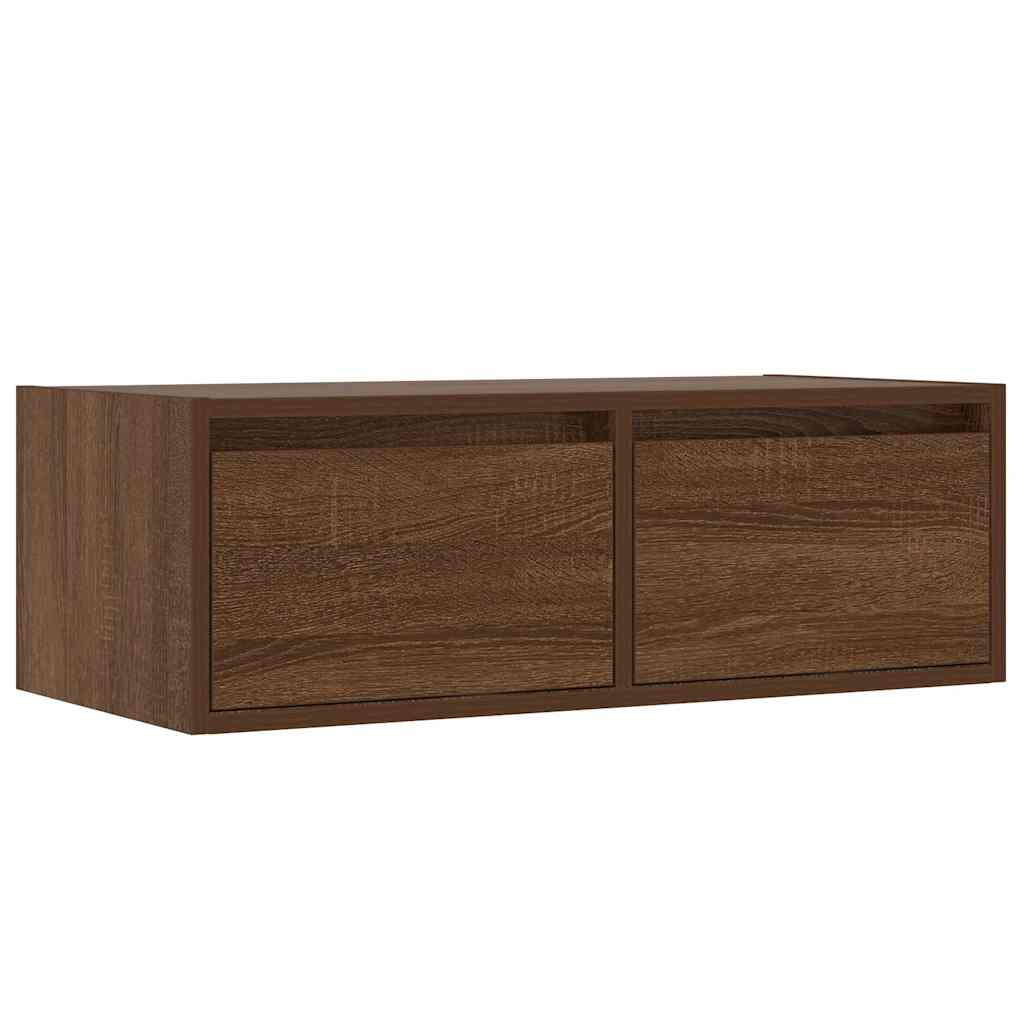 TV-Møbel Brun Eik TV-benk med LED-lys 75x35,5x25 cm
