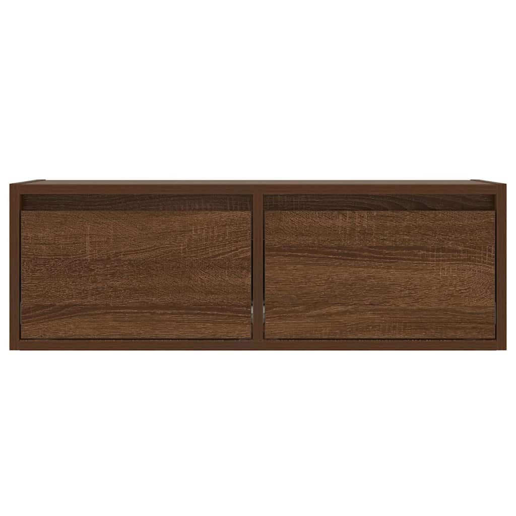 TV-Møbel Brun Eik TV-benk med LED-lys 75x35,5x25 cm