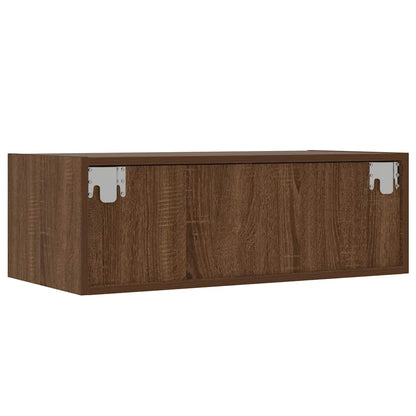 TV-Møbel Brun Eik TV-benk med LED-lys 75x35,5x25 cm