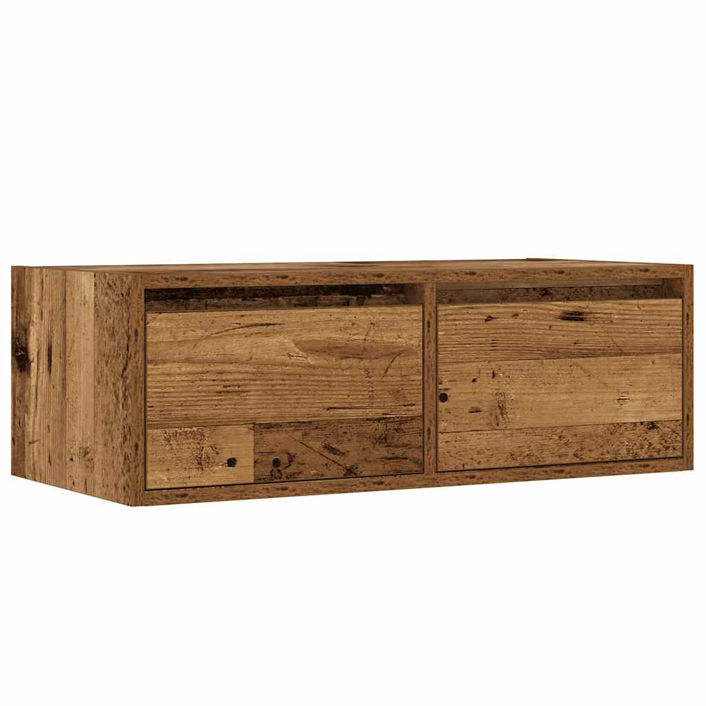 TV-Møbel Gammelt Tre Tv-benk med LED-lys 75x35,5x25 cm