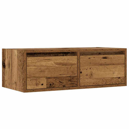 TV-Møbel Gammelt Tre Tv-benk med LED-lys 75x35,5x25 cm