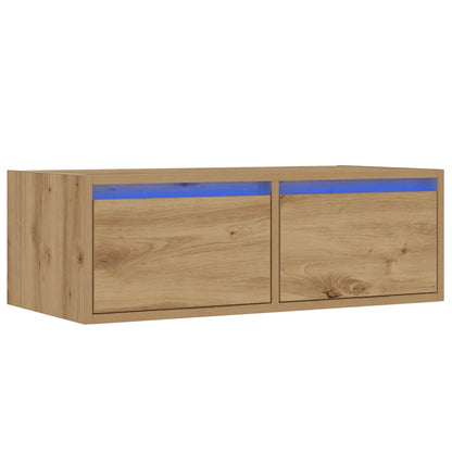 TV-Møbel Artisan Eik TV-benk med LED-lys 75x35,5x25 cm