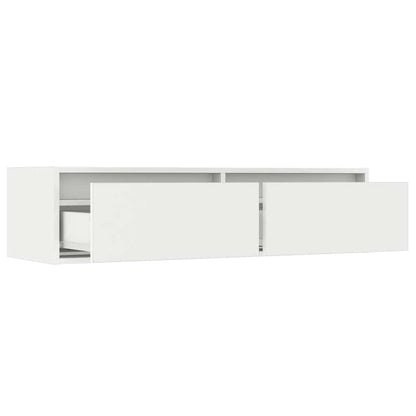 TV-Møbel Hvit TV-benk med LED-lys 100X35,5x25 cm