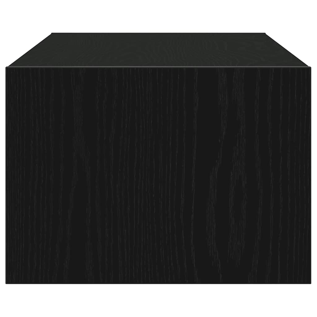 TV-Møbel Svart Eik TV-benk med LED-lys 100X35,5x25 cm