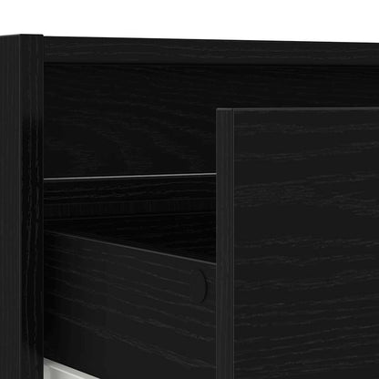TV-Møbel Svart Eik TV-benk med LED-lys 100X35,5x25 cm