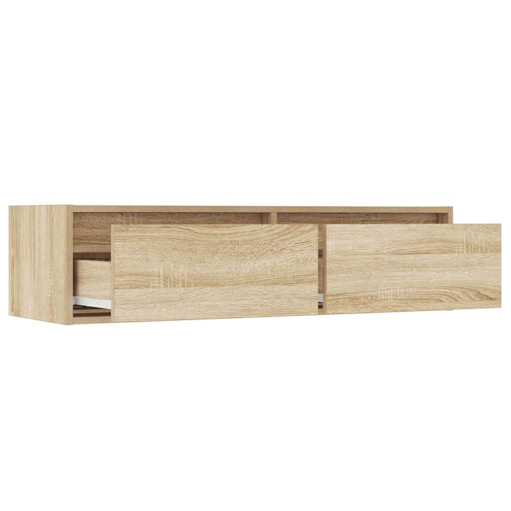 TV-Møbel Sonoma Eik TV-benk med LED-lys 100X35,5x25 cm