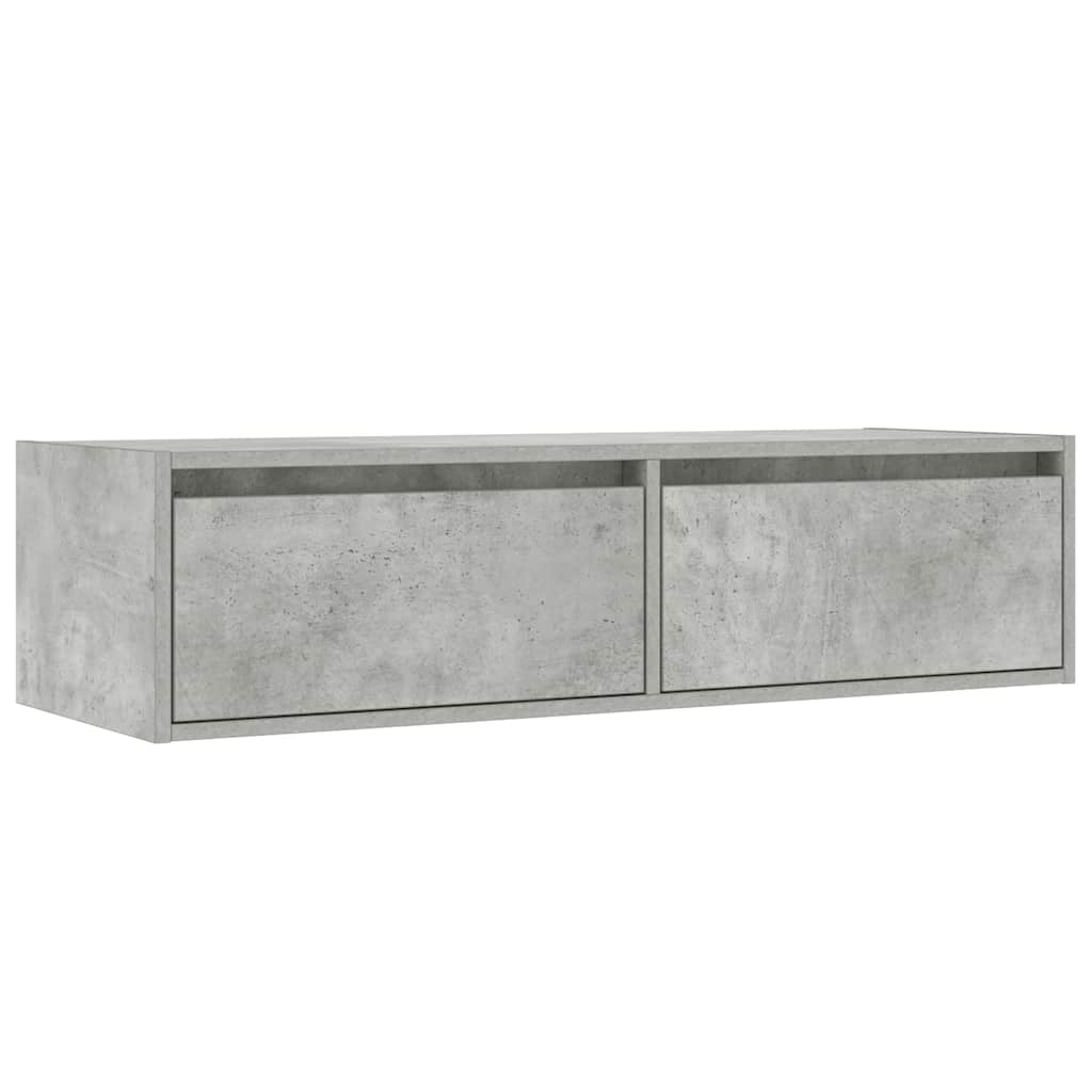 TV-Møbel Betonggrå TV-benk med LED-lys 100X35,5x25 cm