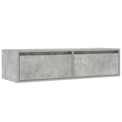 TV-Møbel Betonggrå TV-benk med LED-lys 100X35,5x25 cm