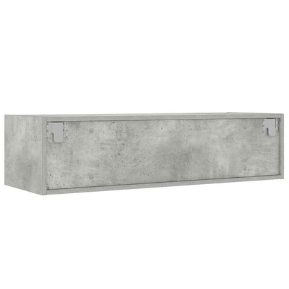 TV-Møbel Betonggrå TV-benk med LED-lys 100X35,5x25 cm