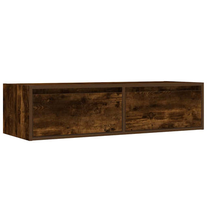 TV-Møbel Røkt EikTV-benk med LED-lys 100X35,5x25 cm