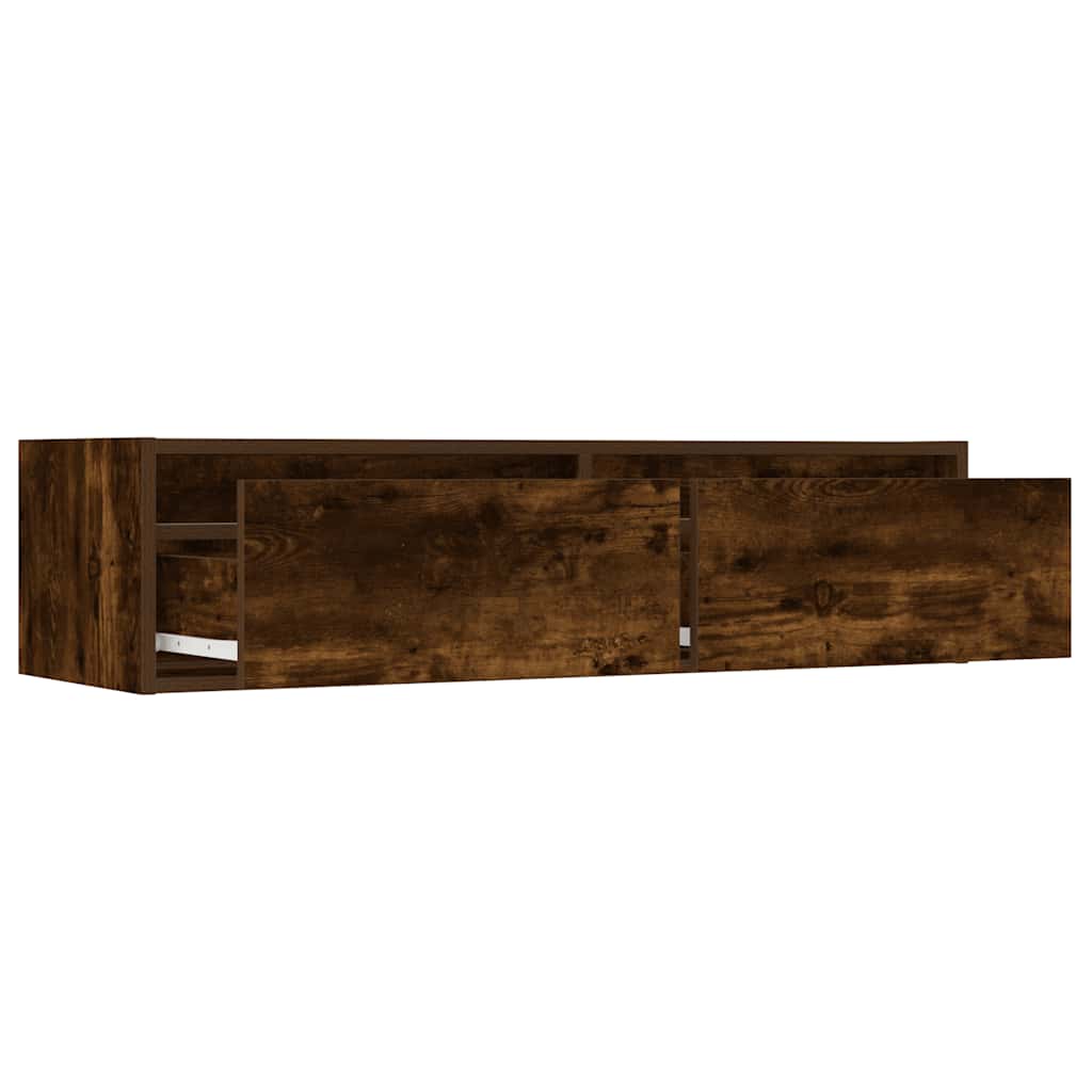 TV-Møbel Røkt EikTV-benk med LED-lys 100X35,5x25 cm