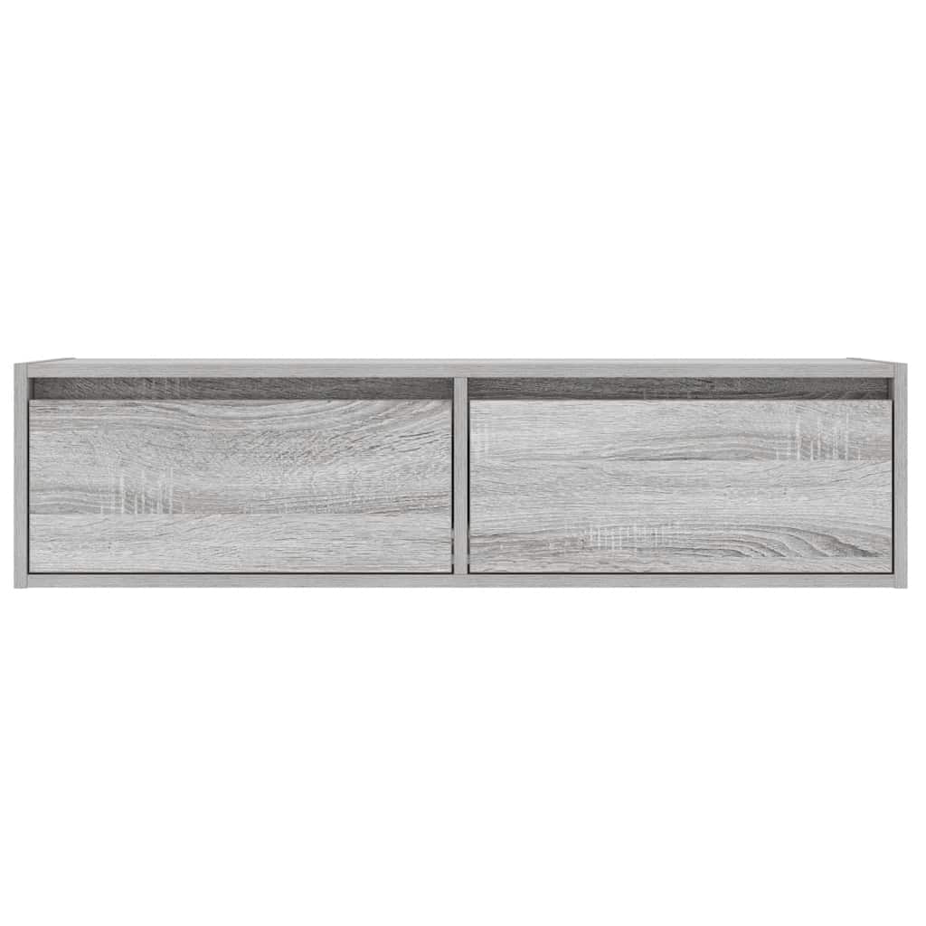 TV-Møbel Sonoma Grå TV-benk med LED-lys 100X35,5x25 cm