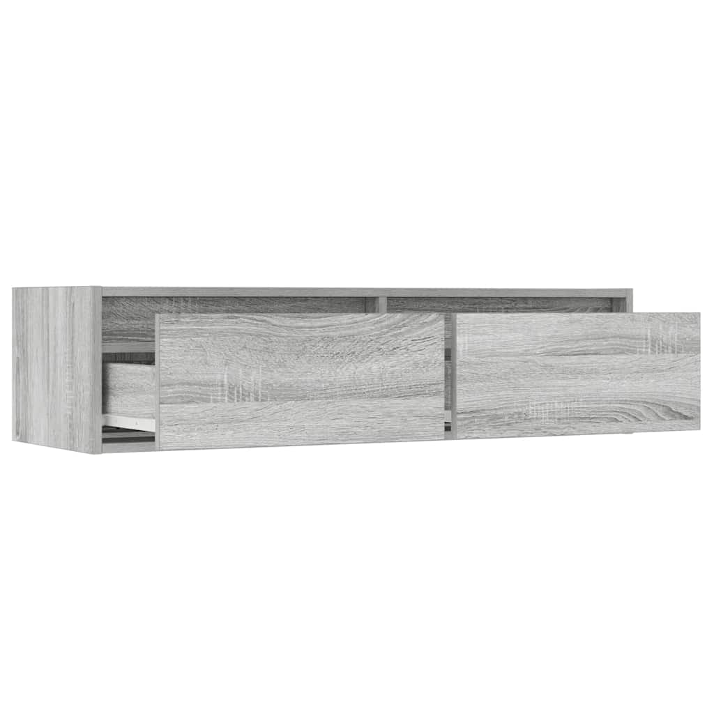 TV-Møbel Sonoma Grå TV-benk med LED-lys 100X35,5x25 cm