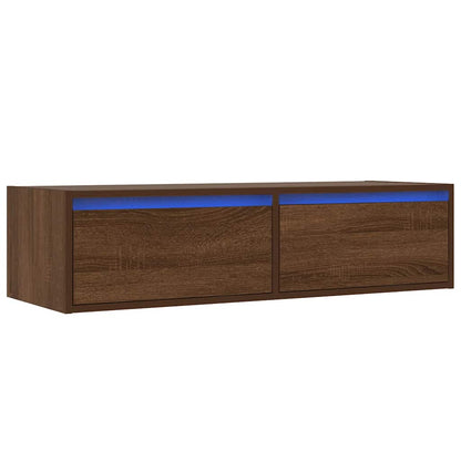 TV-Møbel Brun Eik TV-benk med LED-lys 100X35,5x25 cm