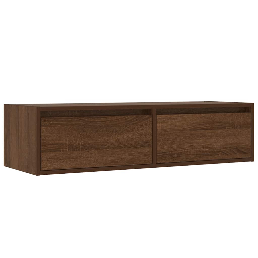TV-Møbel Brun Eik TV-benk med LED-lys 100X35,5x25 cm