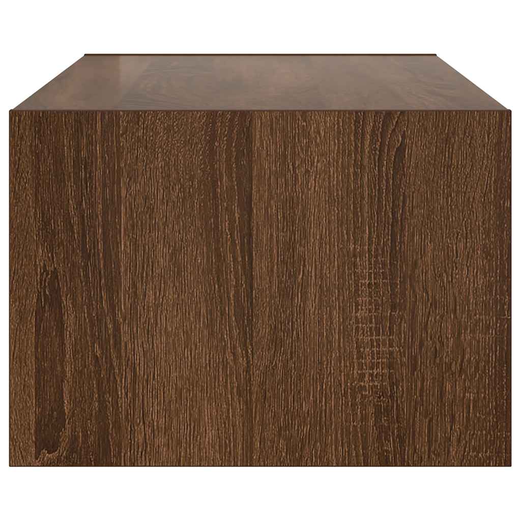 TV-Møbel Brun Eik TV-benk med LED-lys 100X35,5x25 cm
