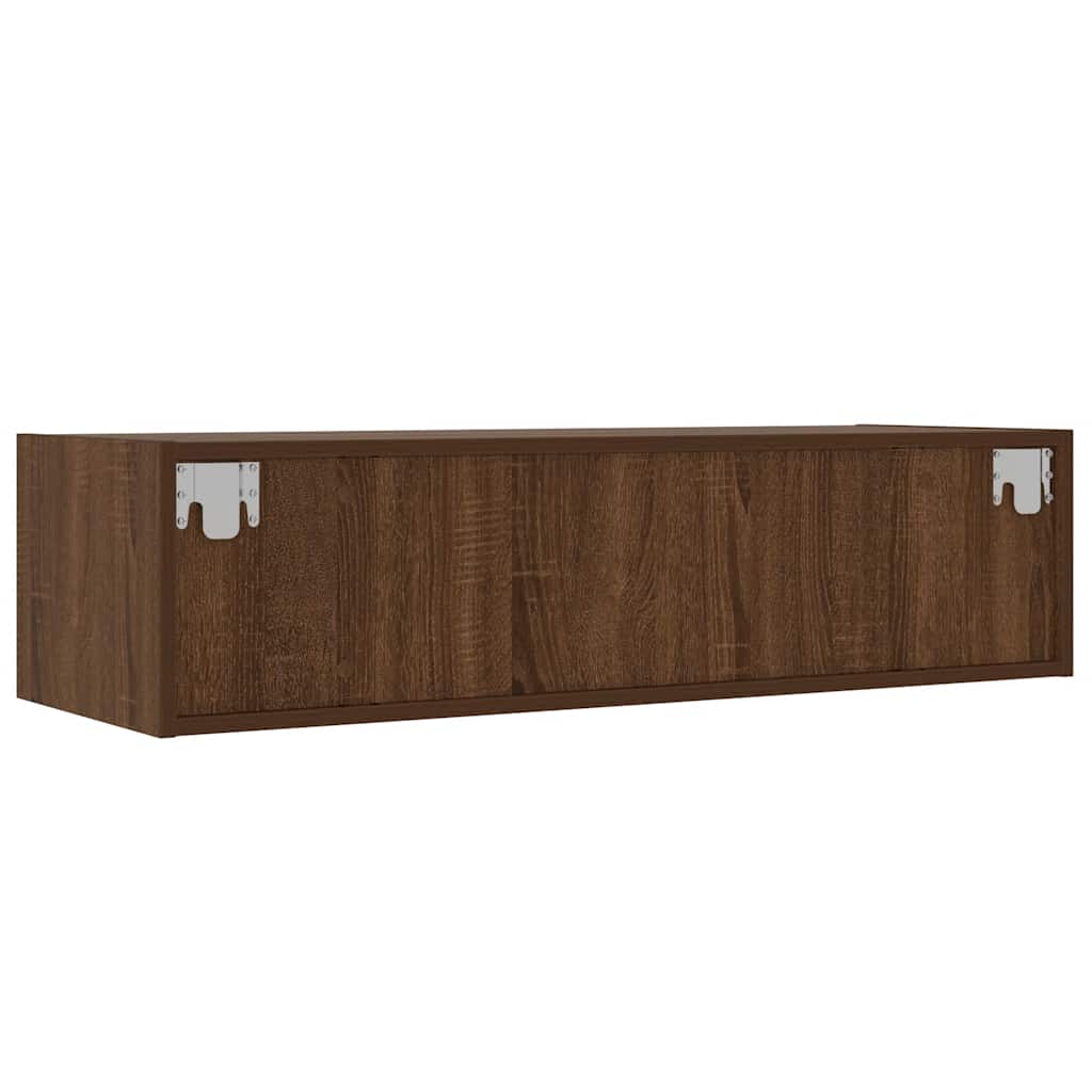 TV-Møbel Brun Eik TV-benk med LED-lys 100X35,5x25 cm