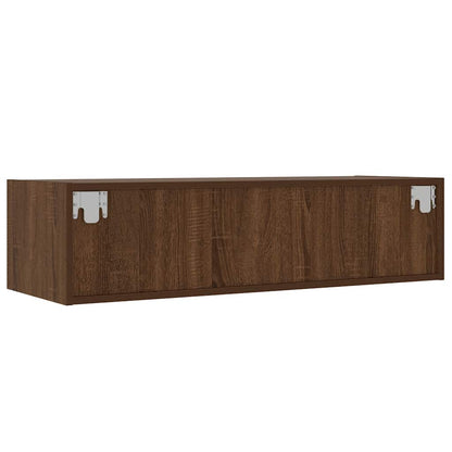 TV-Møbel Brun Eik TV-benk med LED-lys 100X35,5x25 cm