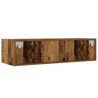 TV-Møbel Gammelt Tre Tv-benk med LED-lys 100X35,5x25 cm