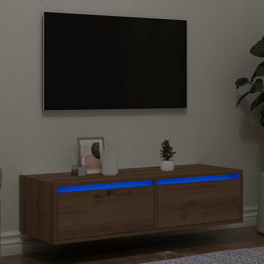 TV-Møbel Artisan Eik Tv-benk med LED-lys 100X35,5x25 cm