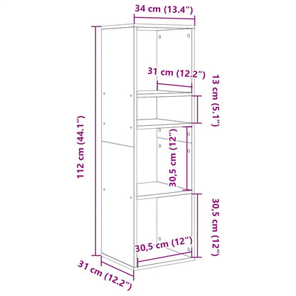 Bokhylle artisan eik 34x31x112 cm konstruert tre