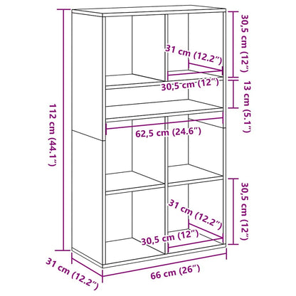 Bokhylle Gammelt Tre 66x31x112 cm