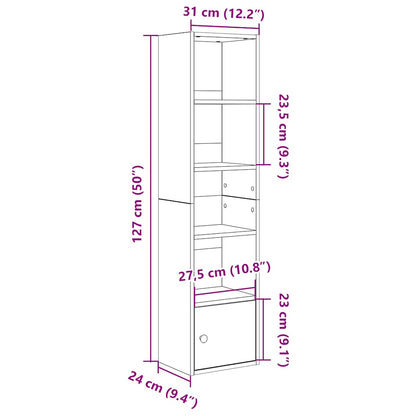 Bokhylle artisan eik 31x24x127 cm konstruert tre