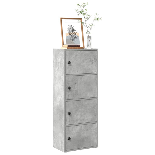 Bokhylle betonggrå 40x24x102 cm konstruert tre