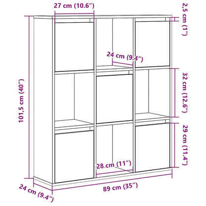 Bokhylle Sonoma Eik 89x24x101,5 cm