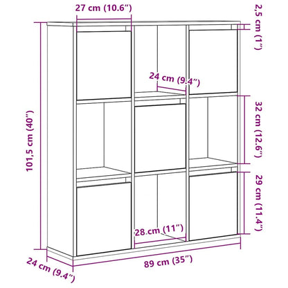 Bokhylle Gammelt Tre 89x24x101,5 cm