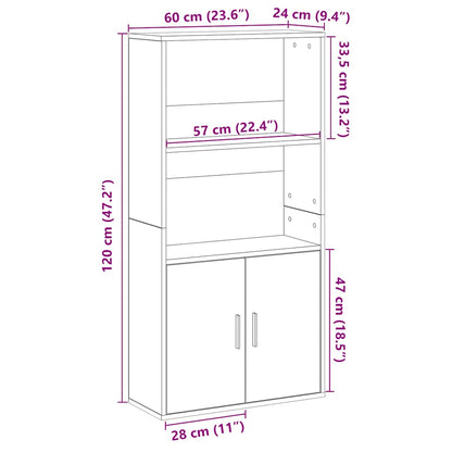 Bokhylle Gammelt Tre 60x24x120 cm