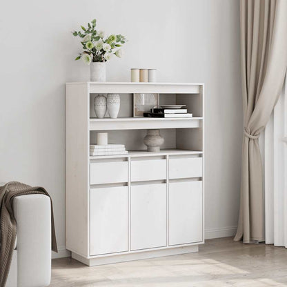 Vitrineskap Hvit 89x34x116,5 cm heltre furu