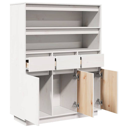 Vitrineskap Hvit 89x34x116,5 cm heltre furu