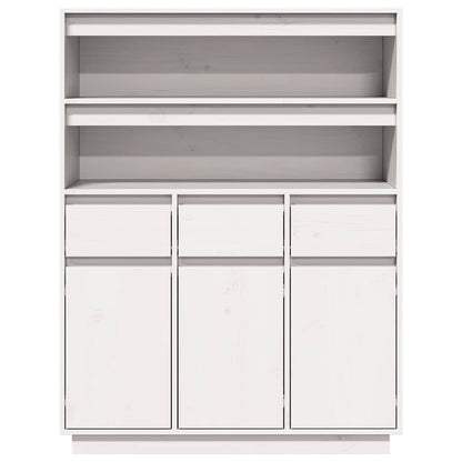 Vitrineskap Hvit 89x34x116,5 cm heltre furu