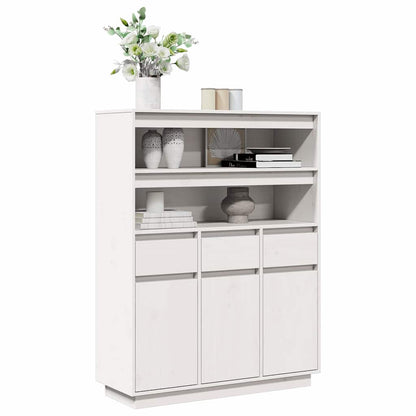 Vitrineskap Hvit 89x34x116,5 cm heltre furu