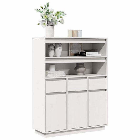 Vitrineskap Hvit 89x34x116,5 cm heltre furu