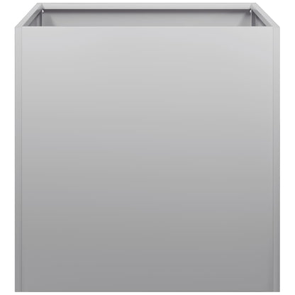 Utendørs Blomsterkasse Plantekasse Metall 40x40x40 cm galvanisert stål
