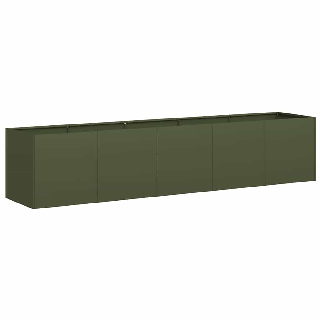 Plantekasse olivengrønn 200x40x40 cm kaldvalset stål