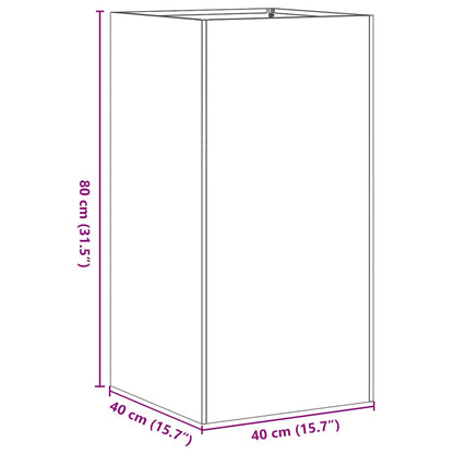 Plantekasse antrasitt 40x40x80 cm kaldvalset stål