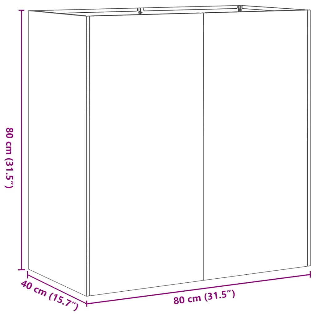 Plantekasse antrasitt 80x40x80 cm kaldvalset stål
