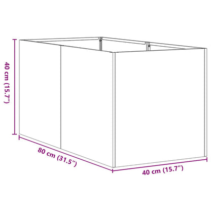 Plantekasse antrasitt 40x80x40 cm kaldvalset stål